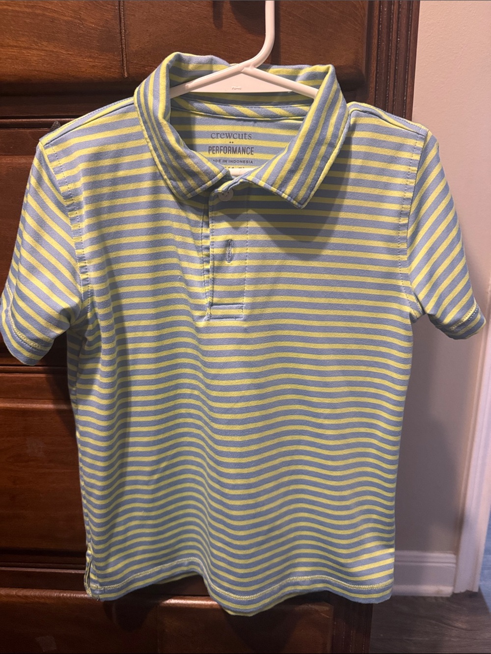 Crewcuts Striped Polo in Yellow and Light Blue